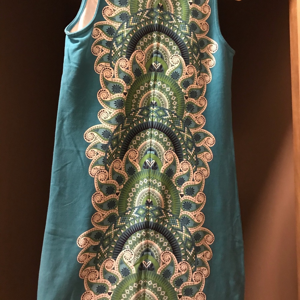New York and Company Blue and Green Summer Dress - Picture 3 of 4